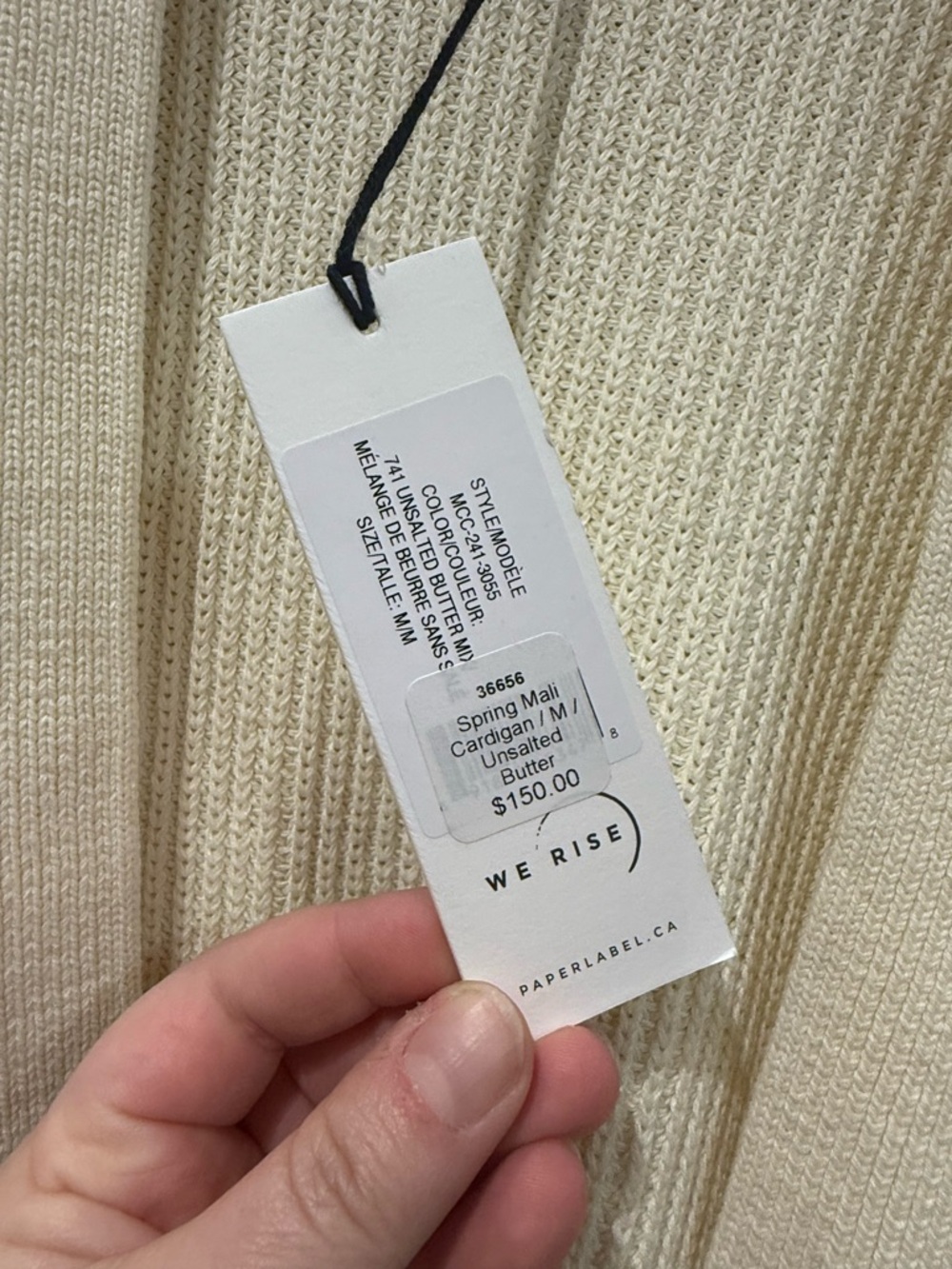 Paper Label Mali Cardigan in Butter Yellow - Picture 5 of 5